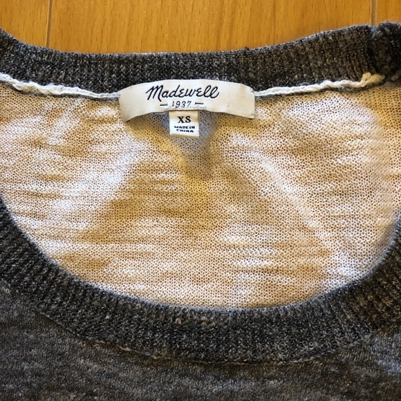 Madewell Linen Blend Colorblock Short Sleeve Top - Picture 4 of 5